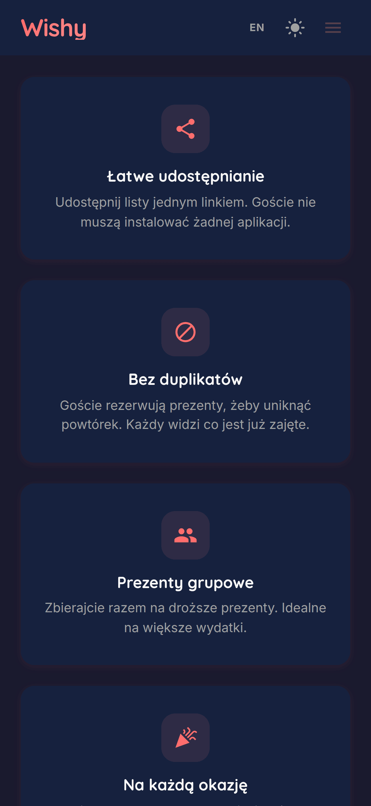 Wishy — mobile
